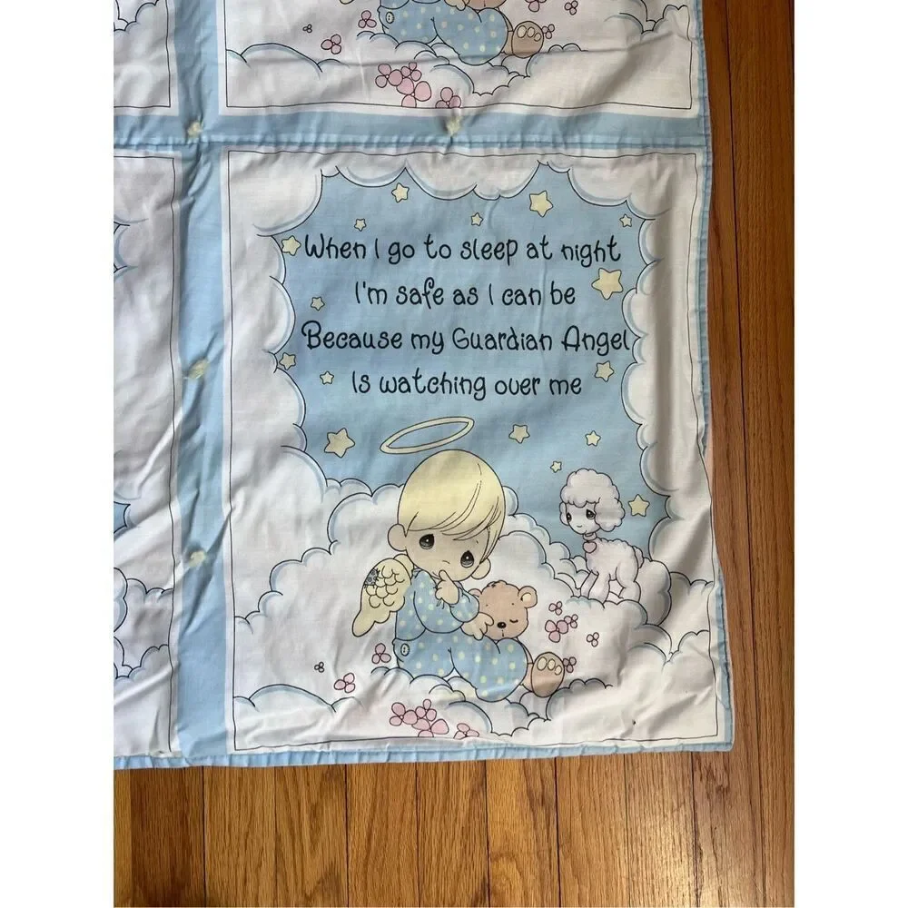 Vintage Precious Moments Crib Blanket